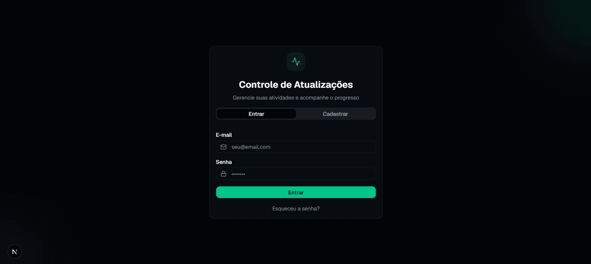 Sistema de Controle de Atualizações - Login